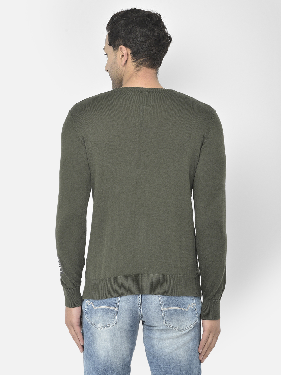 Numero Uno Men Self Design Green Sweater
